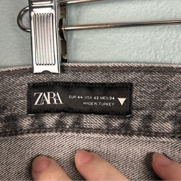 Zara TRF Size 12 Relaxed Fit Faded Pocket Wide Leg Jeans - Picture 10 of 13